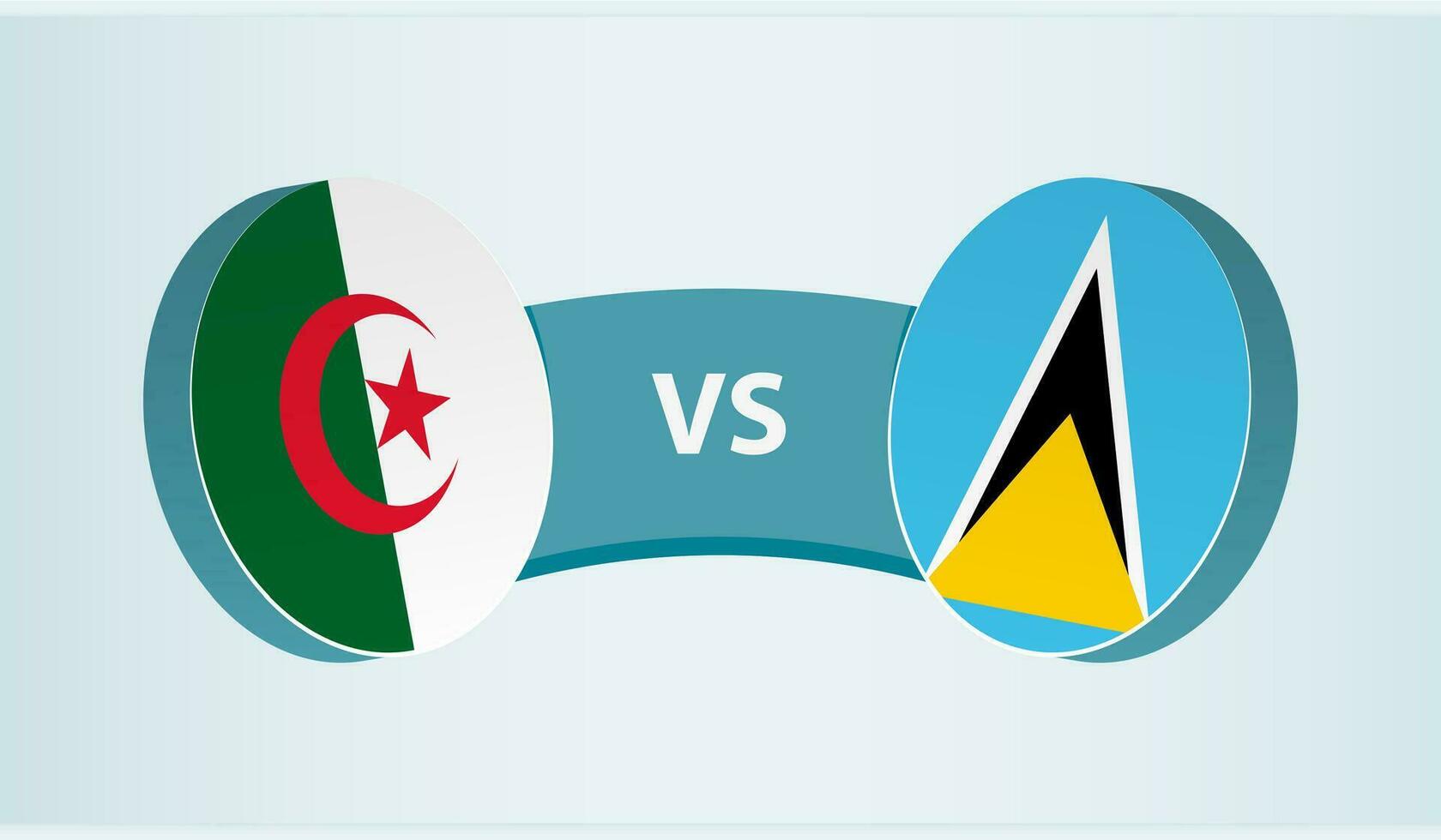 Argélia versus santo Lúcia, equipe Esportes concorrência conceito. vetor