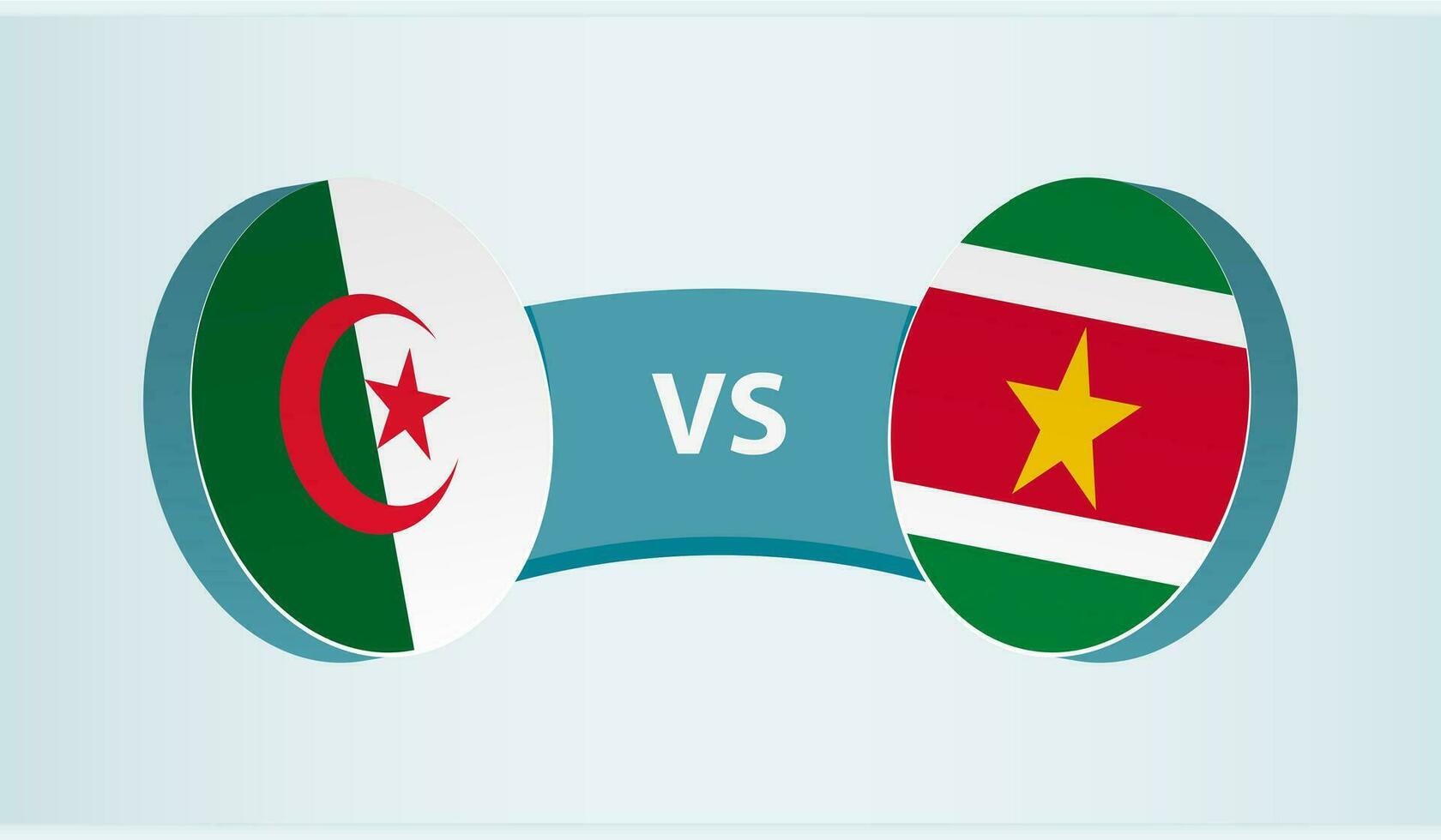 Argélia versus suriname, equipe Esportes concorrência conceito. vetor
