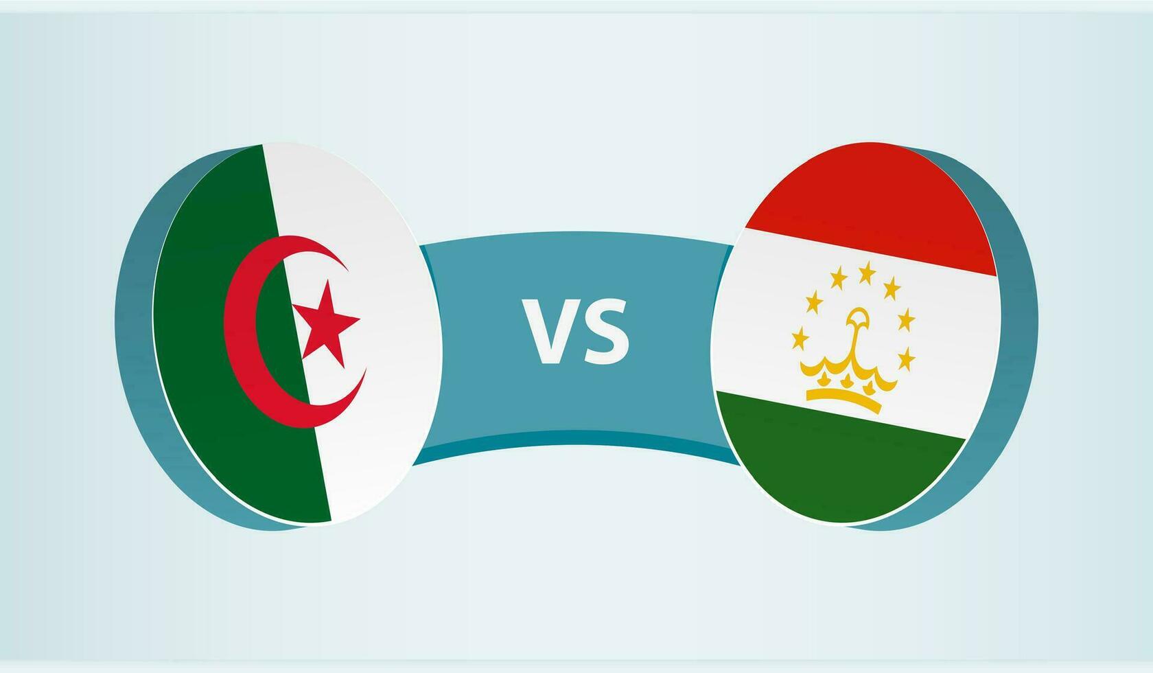 Argélia versus tadjiquistão, equipe Esportes concorrência conceito. vetor