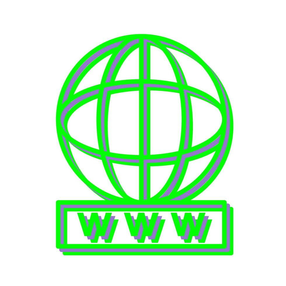 ícone vetorial exclusivo da world wide web vetor