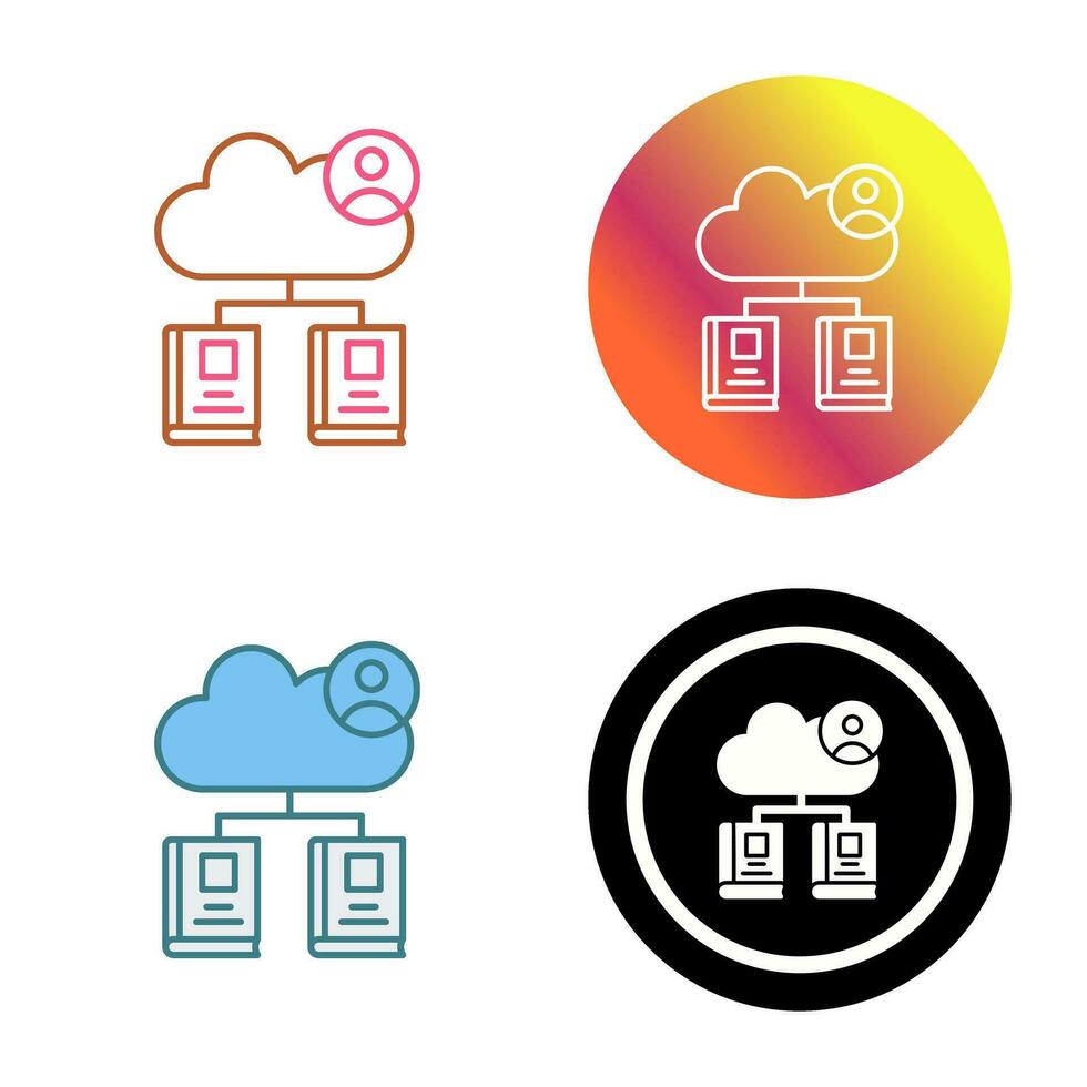 ícone de vetor de biblioteca de nuvem