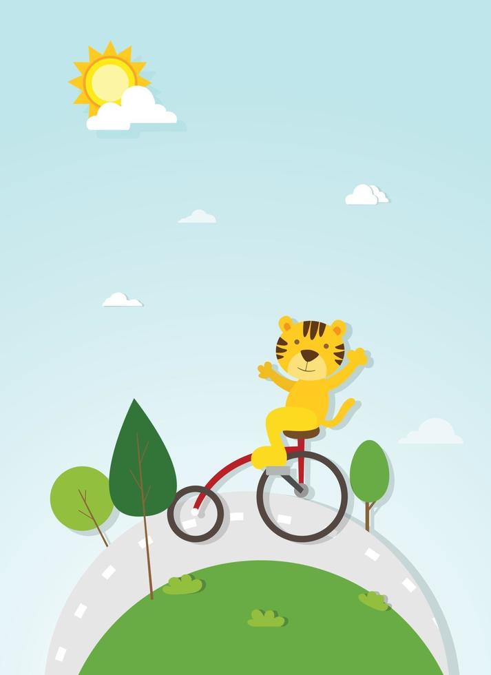 vetor de ciclista tigre