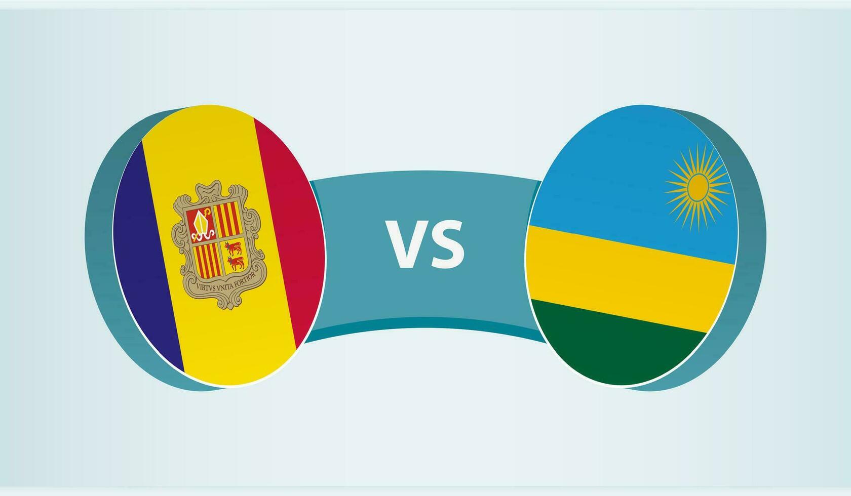 andorra versus Ruanda, equipe Esportes concorrência conceito. vetor