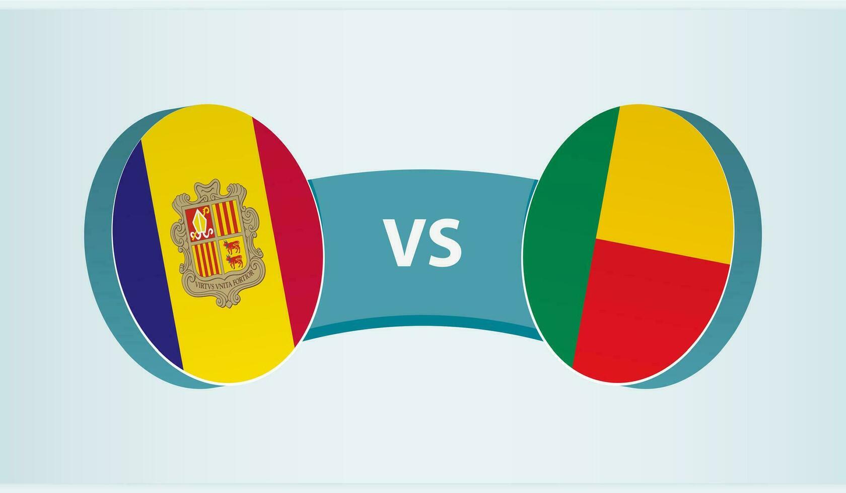 andorra versus benin, equipe Esportes concorrência conceito. vetor