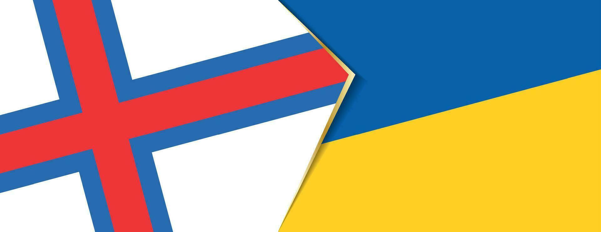 faroé ilhas e Ucrânia bandeiras, dois vetor bandeiras.