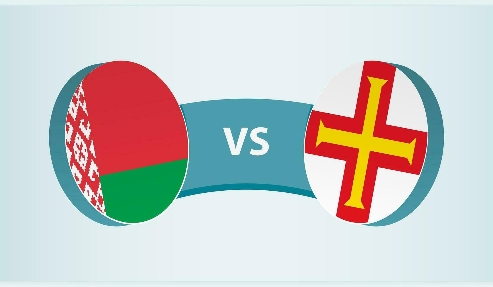 bielorrússia versus guernsey, equipe Esportes concorrência conceito. vetor