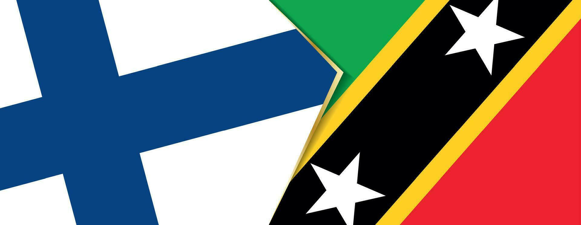 Finlândia e santo kitts e nevis bandeiras, dois vetor bandeiras.