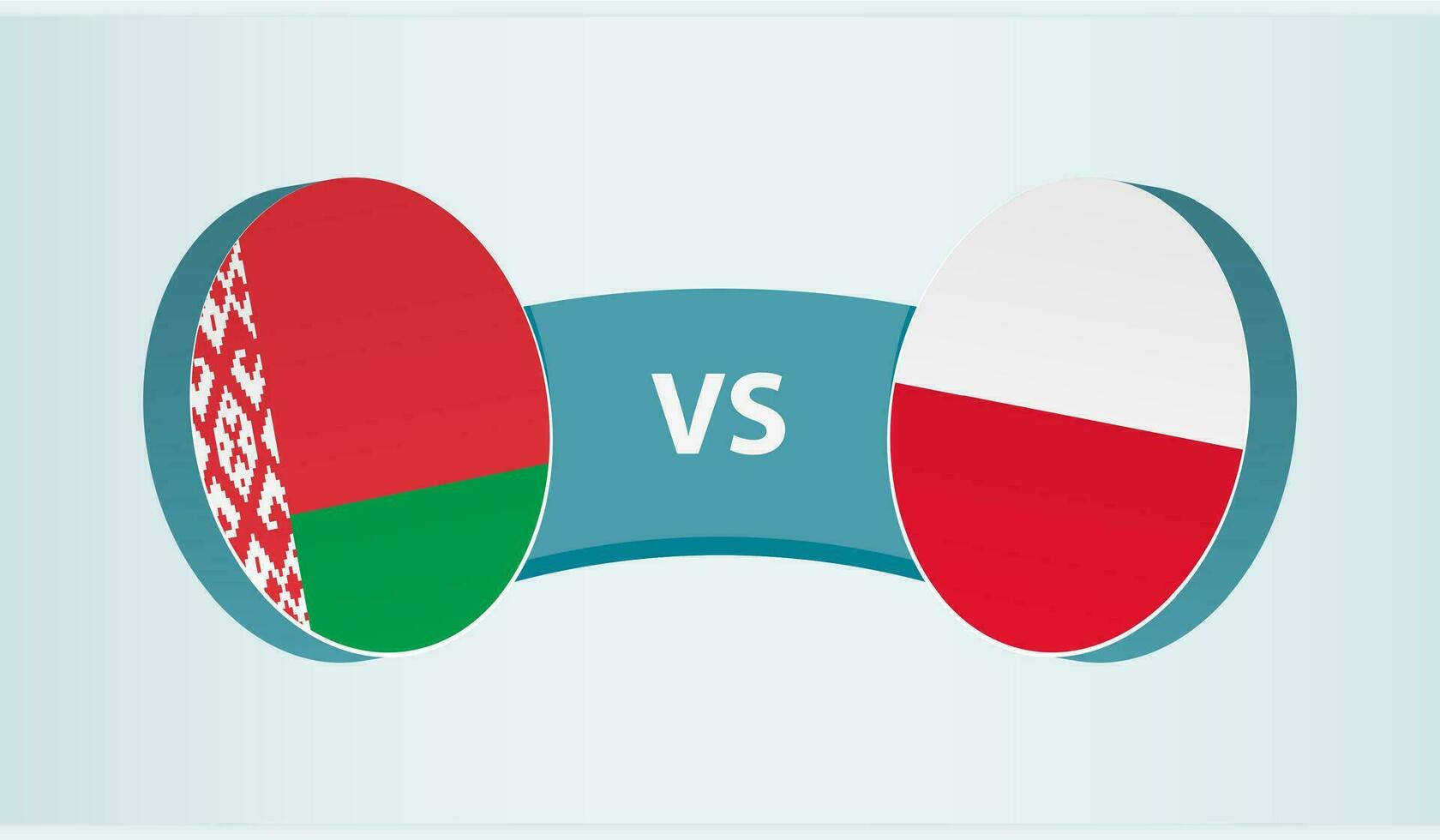 bielorrússia versus Polônia, equipe Esportes concorrência conceito. vetor