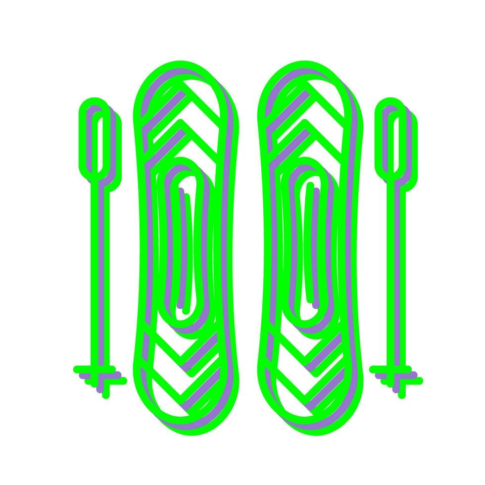 ícone de vetor de bastões de esqui