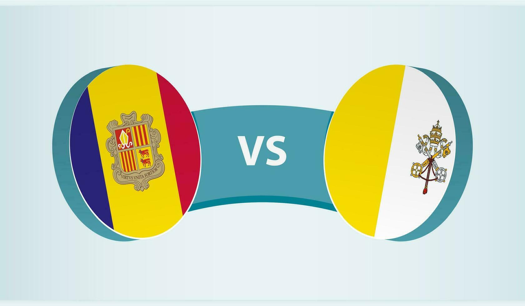 andorra versus Vaticano cidade, equipe Esportes concorrência conceito. vetor