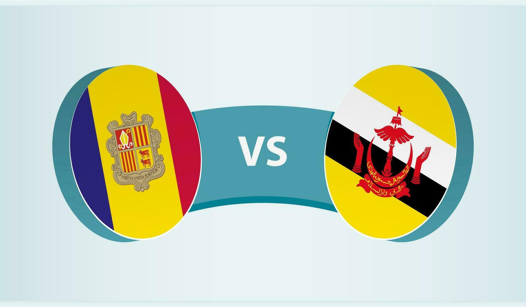 andorra versus Brunei, equipe Esportes concorrência conceito. vetor