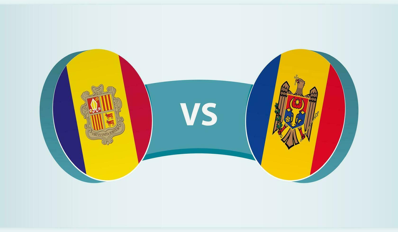 andorra versus Moldávia, equipe Esportes concorrência conceito. vetor