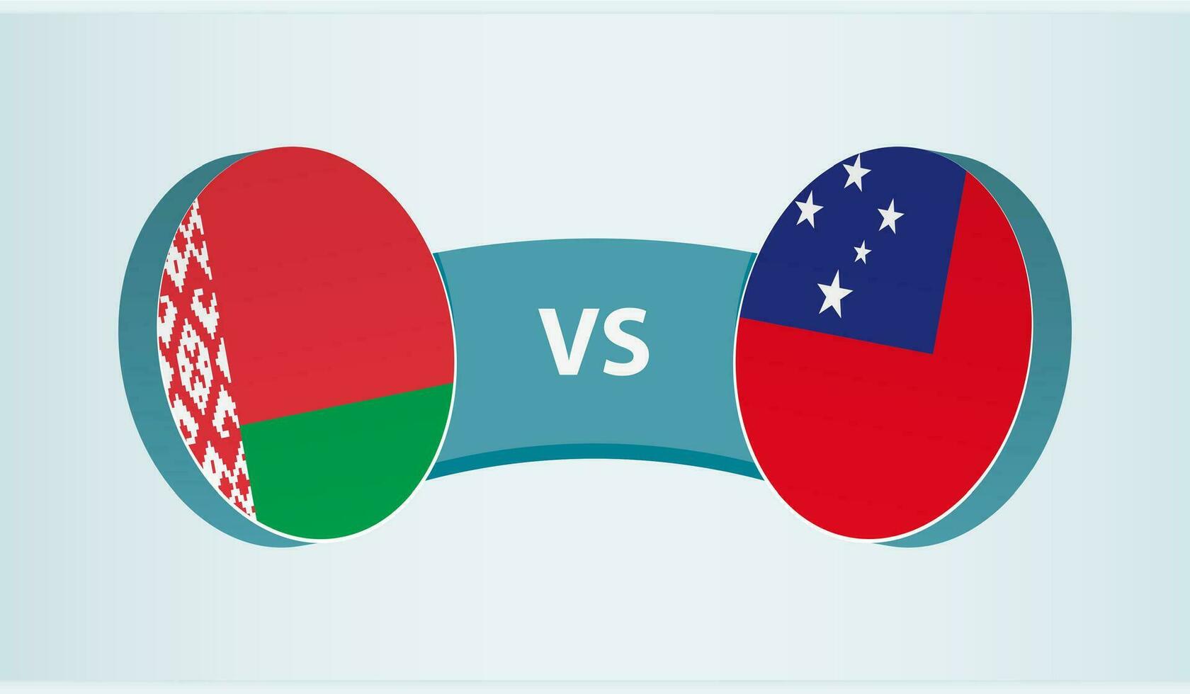 bielorrússia versus samoa, equipe Esportes concorrência conceito. vetor