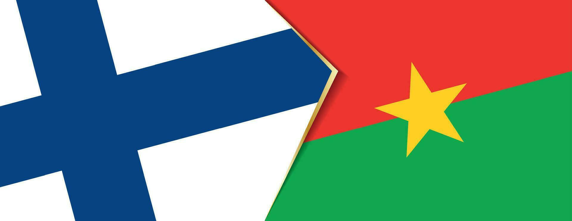 Finlândia e burkina faso bandeiras, dois vetor bandeiras.