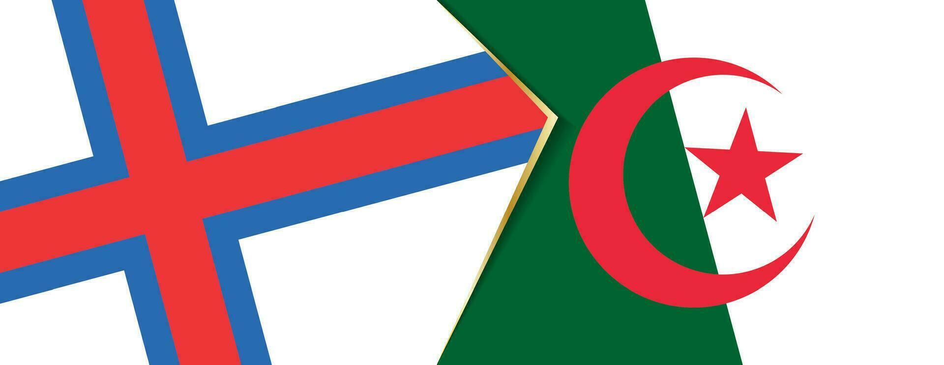 faroé ilhas e Argélia bandeiras, dois vetor bandeiras.