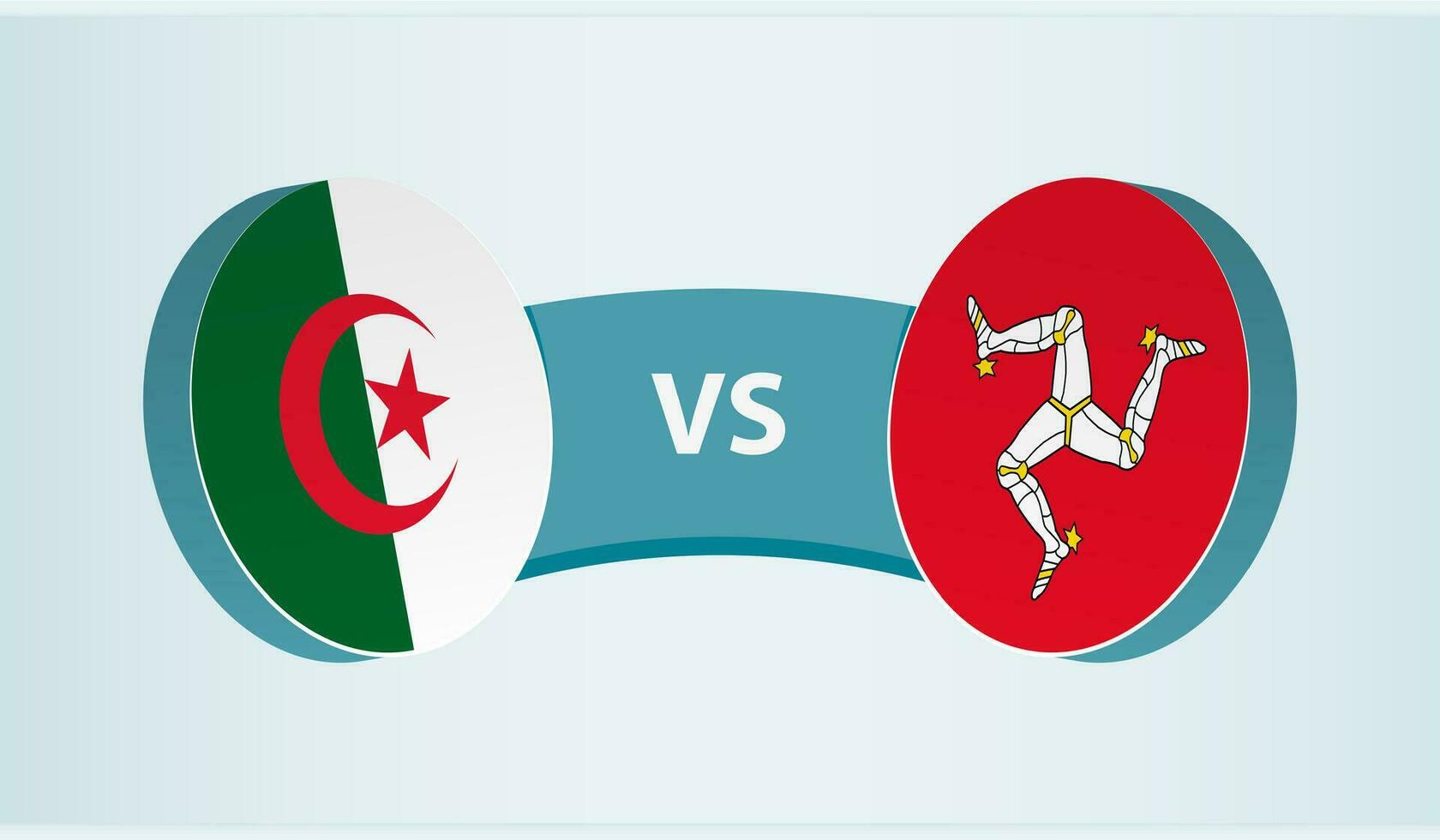Argélia versus ilha do homem, equipe Esportes concorrência conceito. vetor