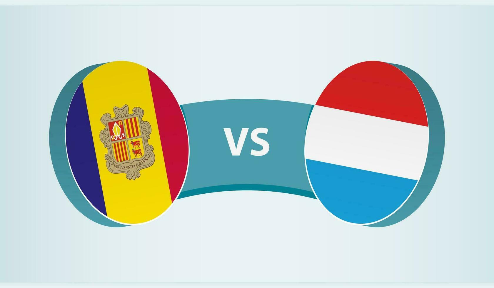 andorra versus Luxemburgo, equipe Esportes concorrência conceito. vetor