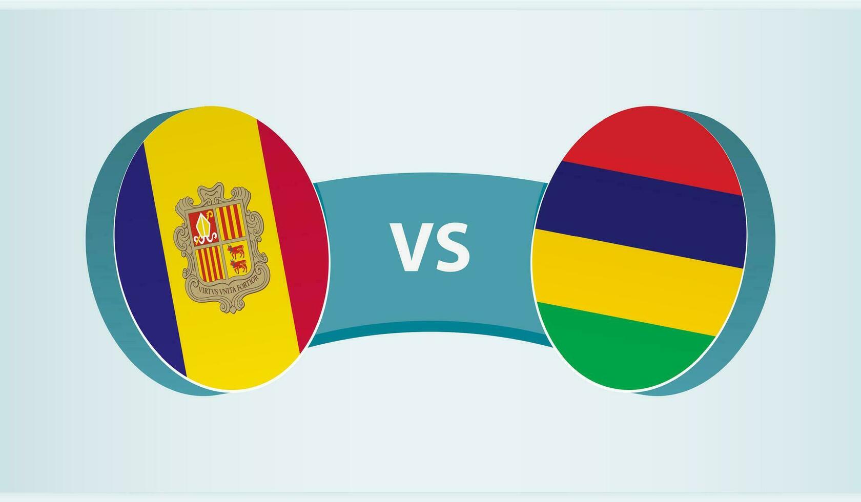 andorra versus maurício, equipe Esportes concorrência conceito. vetor