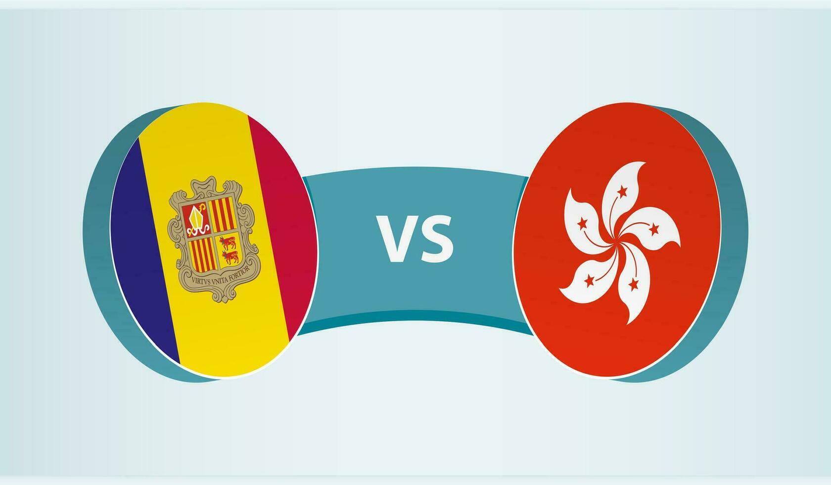 andorra versus hong kong, equipe Esportes concorrência conceito. vetor