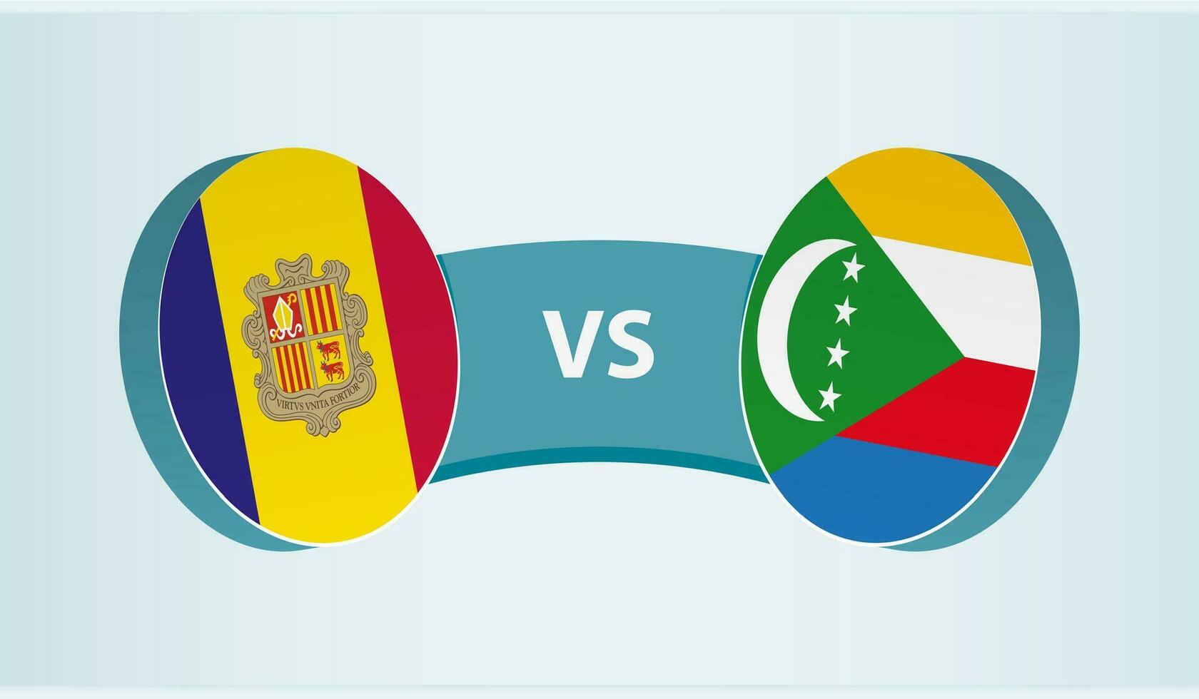 andorra versus Comores, equipe Esportes concorrência conceito. vetor