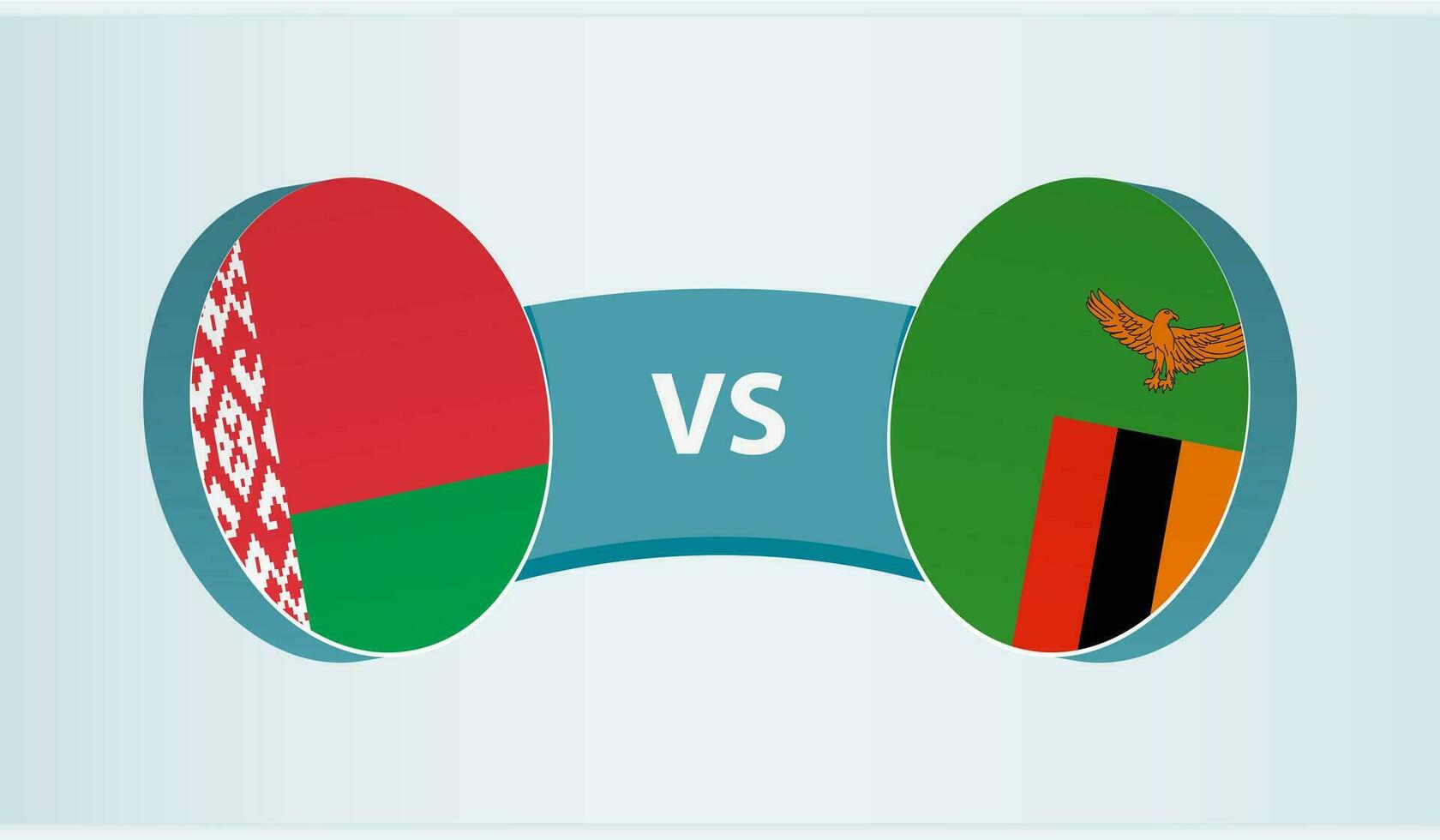 bielorrússia versus Zâmbia, equipe Esportes concorrência conceito. vetor