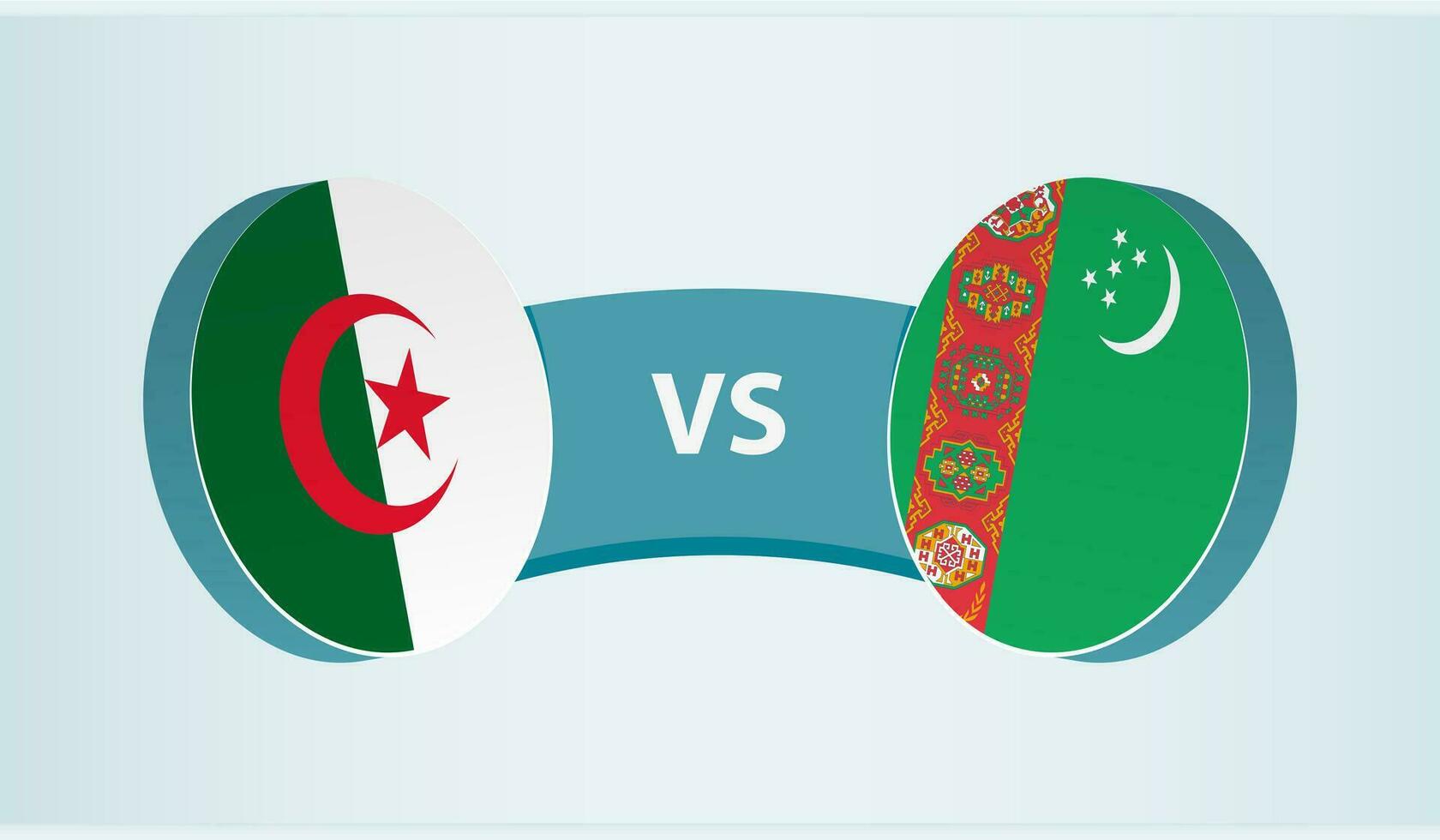 Argélia versus turquemenistão, equipe Esportes concorrência conceito. vetor