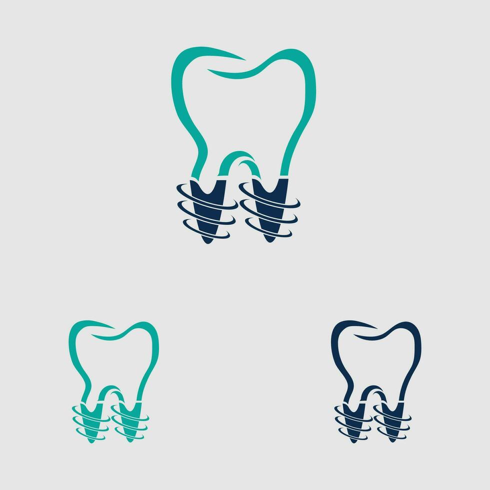 dental implantar logotipo Projeto conceito vetor, dental Cuidado logotipo modelo vetor