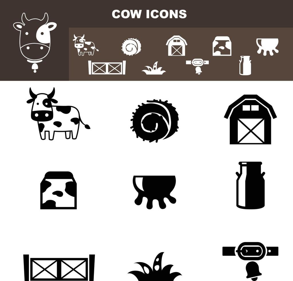 vetor de ícone de fazenda de vacas