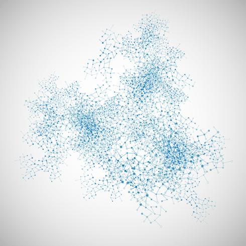 Abstrato base poligonal com pontos conectados e linhas, estrutura de conexão, hud futurista, ilustração vetorial vetor