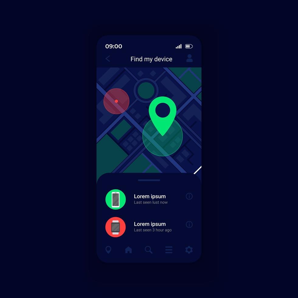 rastreamento modelo de vetor de interface de smartphone de telefone roubado