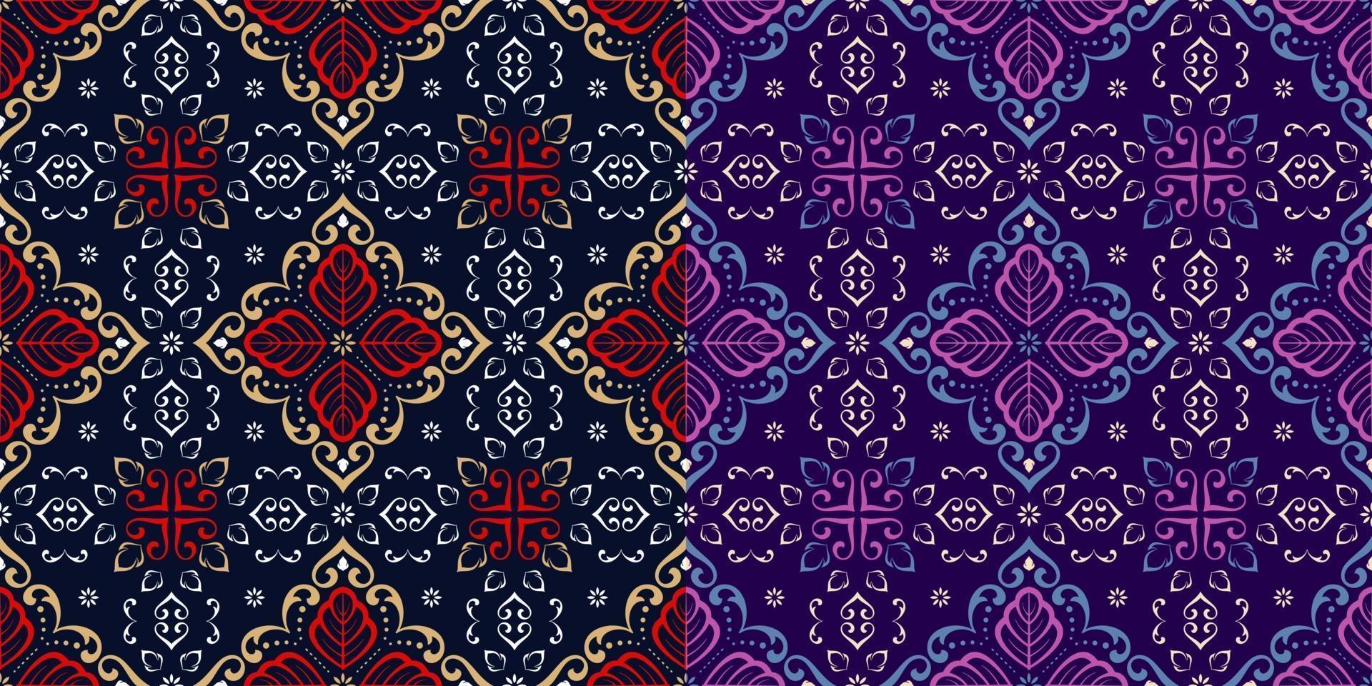 lindo batik padrão sem emenda vetor