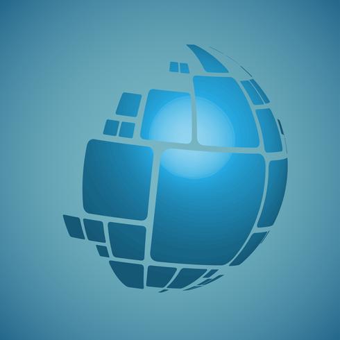 Ilustração do projeto do vetor do globo 3D para anunciar