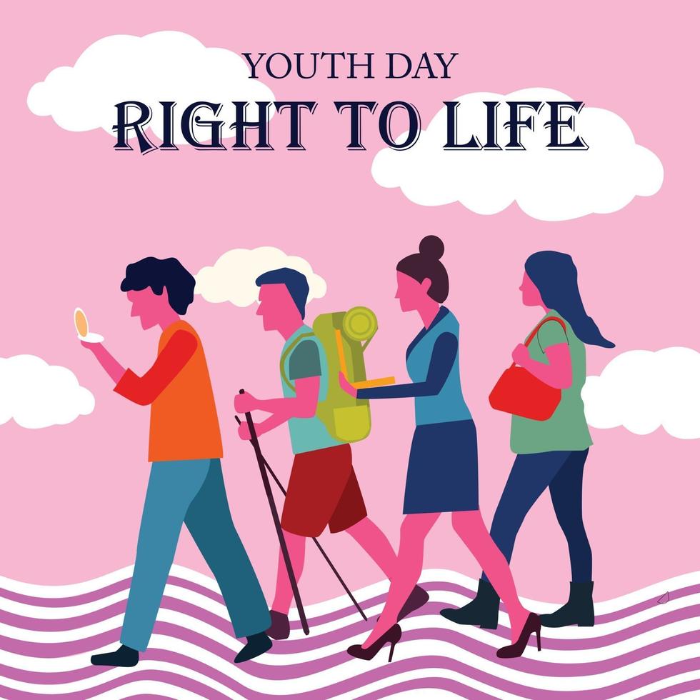 pôster de celebração do dia da juventude vetor