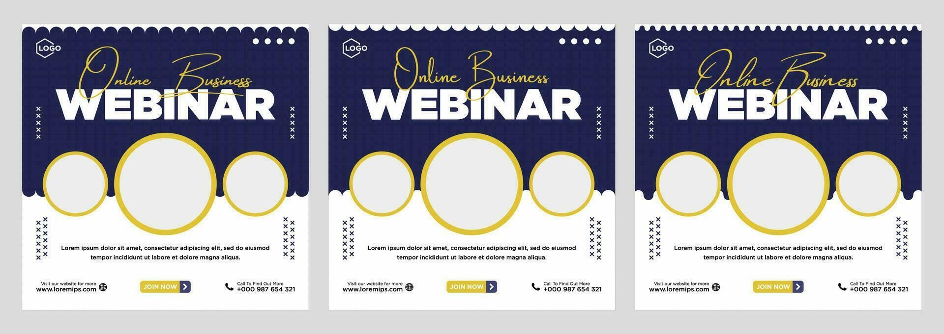 webinar ao vivo de marketing digital e postagem de mídia social corporativa ou banner de modelo vetor