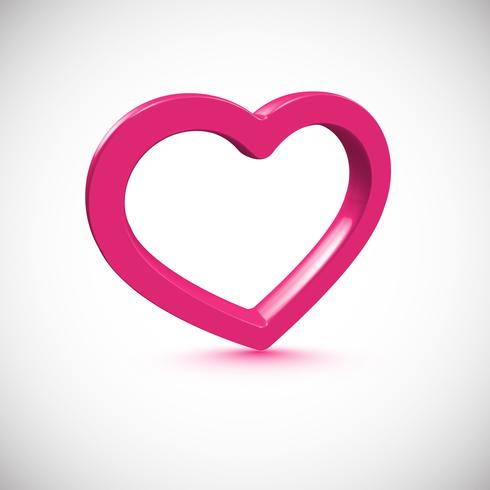 Quadro de coração rosa 3D, ilustração vetorial vetor