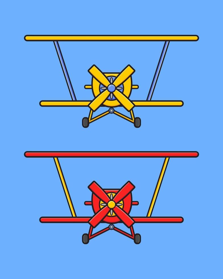 ilustração do ícone dos desenhos animados de avião aero fofo vetor