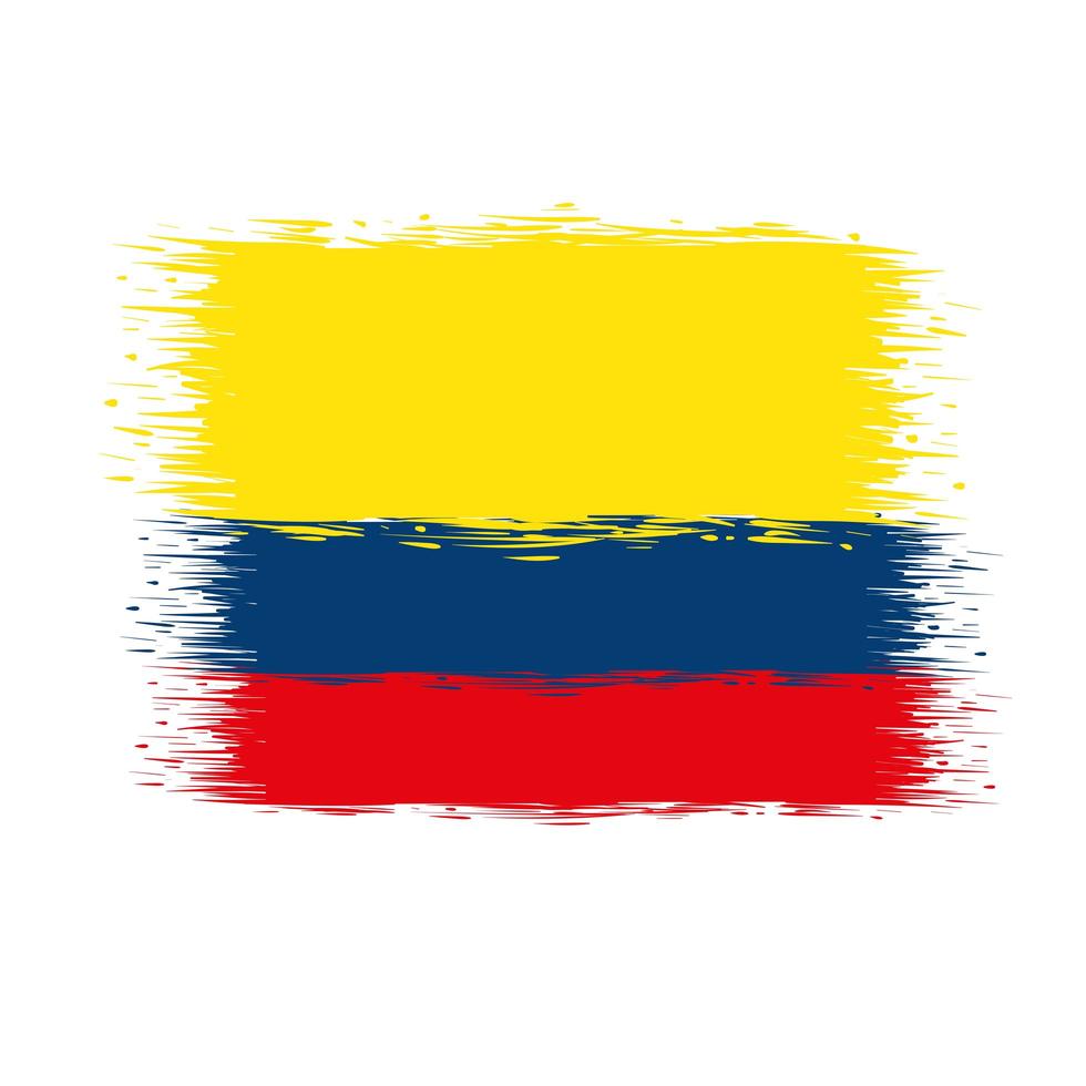 bandeira colombiana pintada vetor