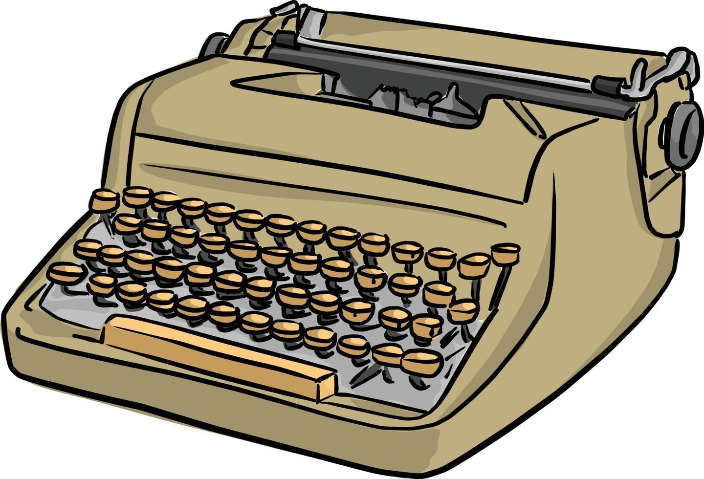 ilustração vetorial retrô máquina de escrever desenho doodle vetor