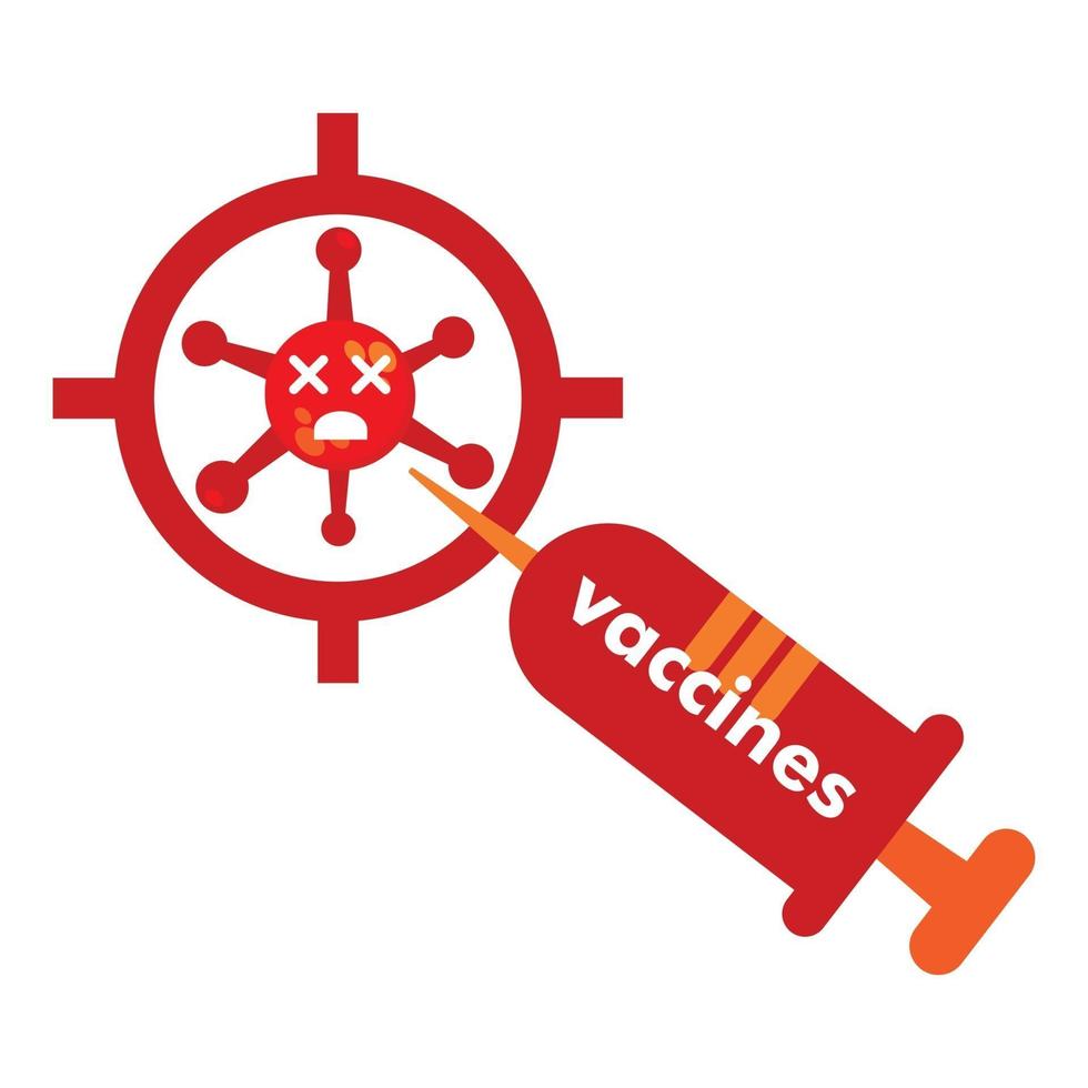 vacina, design de ilustração de vírus pandêmico. vetor