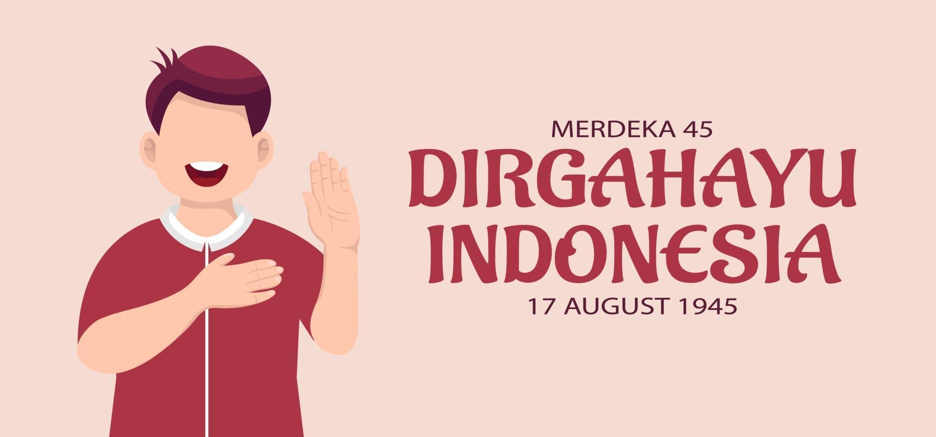 cartão de comemoração do dia da independência da Indonésia. vetor