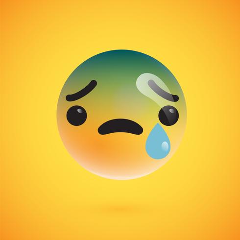 Lindo emoticon amarelo alta detalhado para web, ilustração vetorial vetor