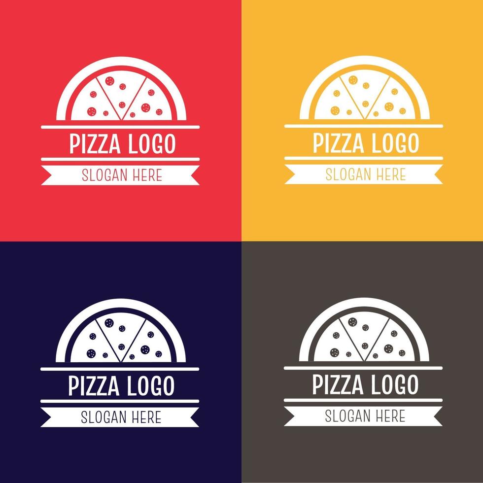 coleção de modelos de logotipo de pizza vetor