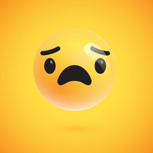 Lindo emoticon amarelo alta detalhado para web, ilustração vetorial vetor