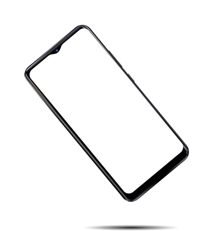 maquete de smartphone vetorial com uma tela transparente em branco vetor