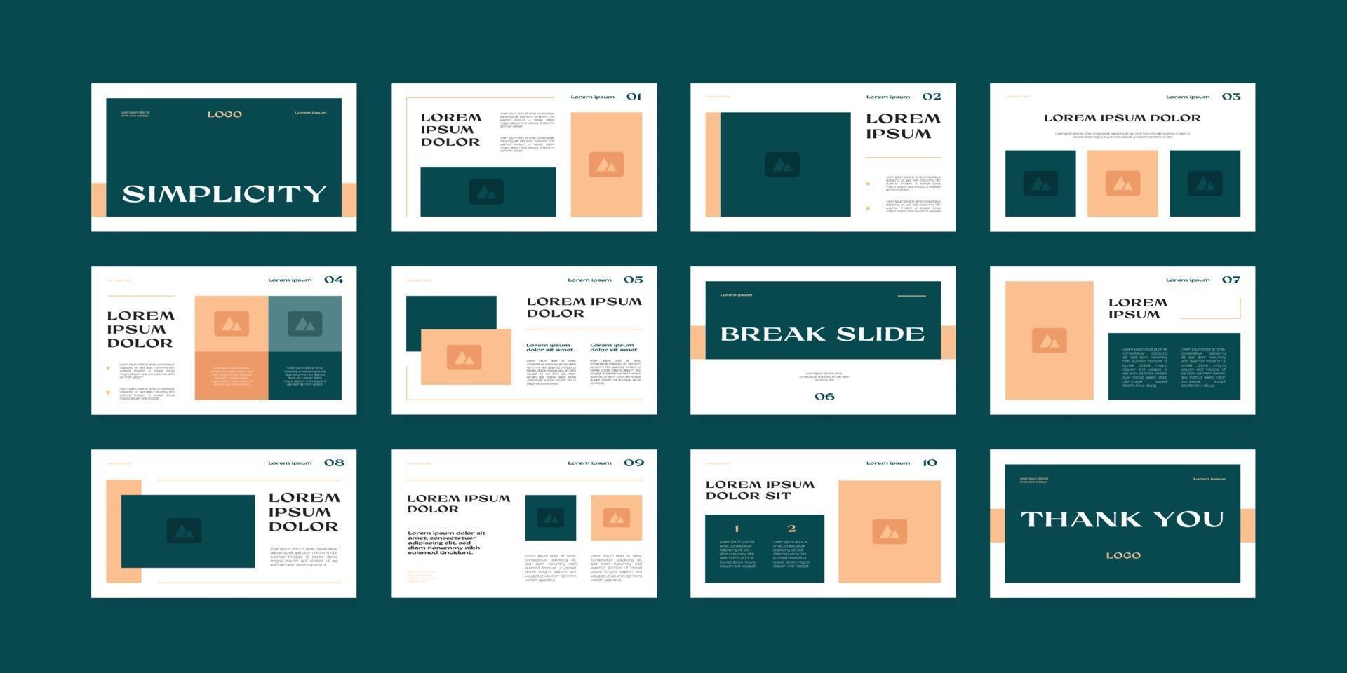 design simples e moderno de layout de slides de apresentação vetor