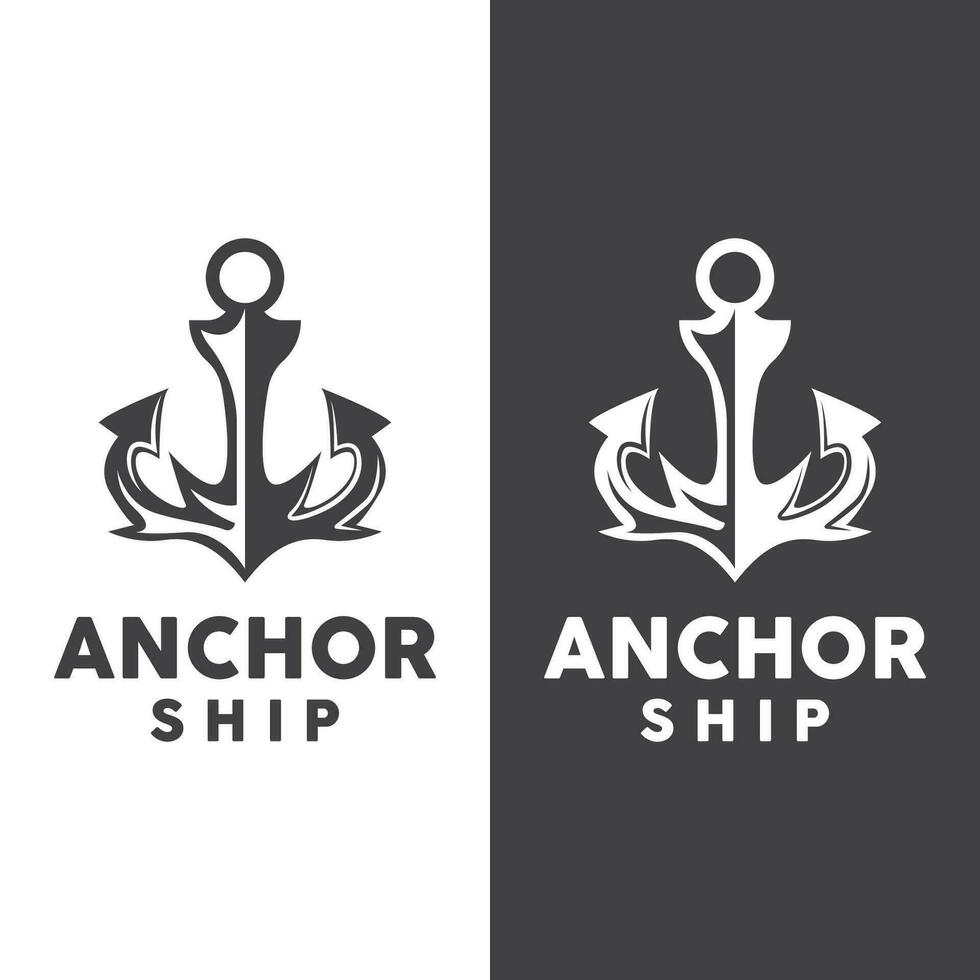 simples navio âncora logotipo projeto, silhueta vetor ilustração