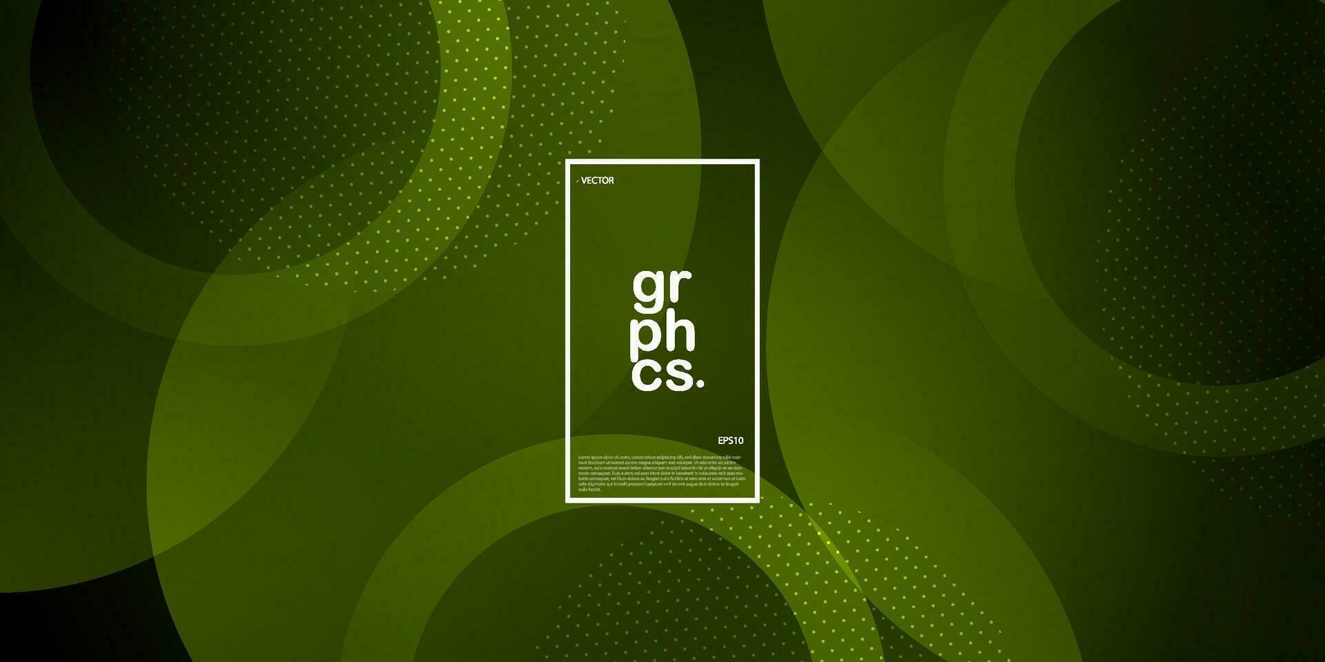 abstrato Sombrio verde gradiente ilustração fundo com 3d Veja e simples círculo padronizar. legal Projeto. eps10 vetor