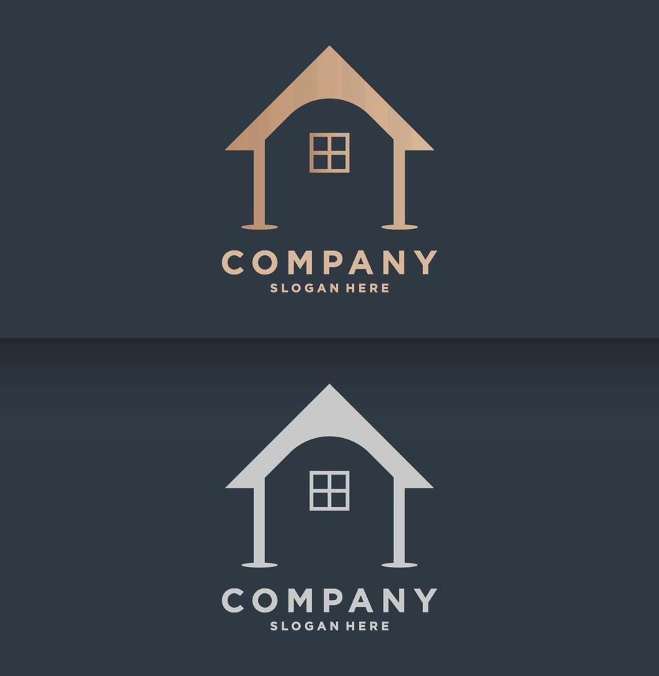 modelo de logotipo minimalista de imobiliárias vetor