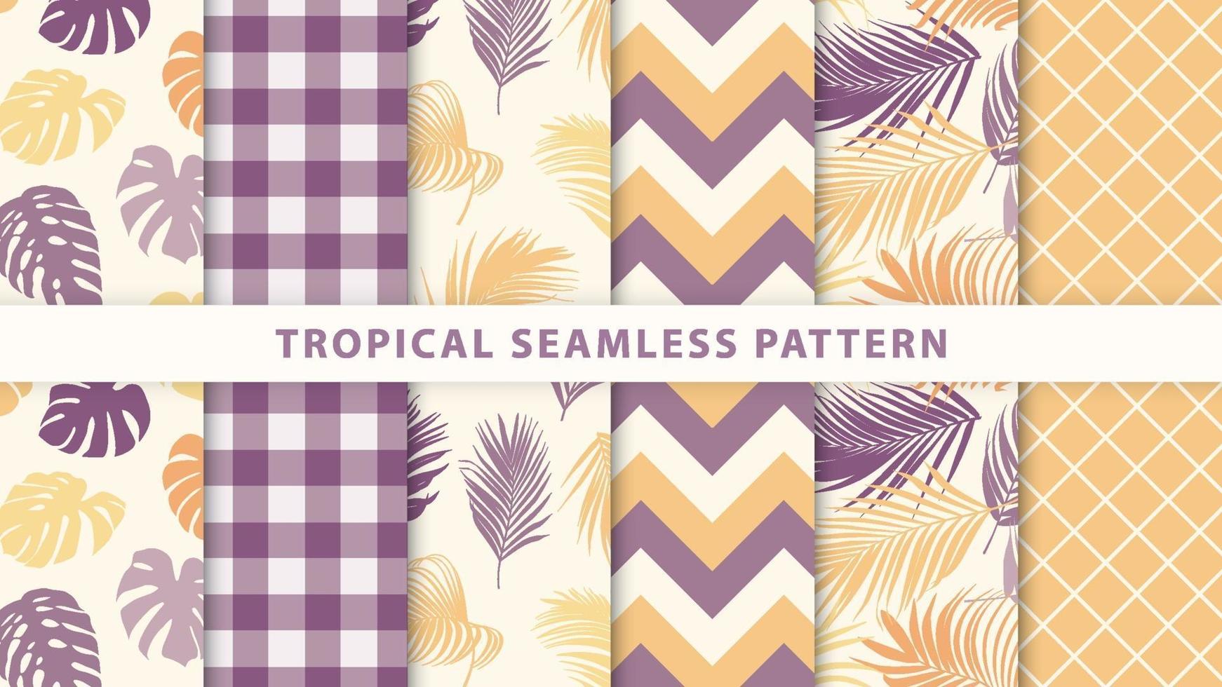 coleção de padrão tropical sem costura vetor