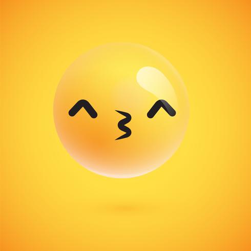 Lindo emoticon amarelo alta detalhado para web, ilustração vetorial vetor